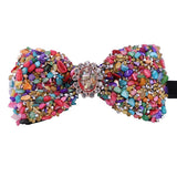 lasanderss.store Rose-1 Nœud papillon pierres colorées