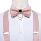 lasanderss.store Rose Bretelles pour hommes en soie nœud papillon et de boutons de manchette