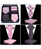 lasanderss.store Rose Ensemble cravates poches carrées pour hommes
