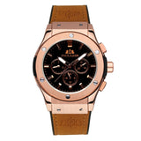 lasanderss.store Rose Montre mécanique bracelet cuir pour hommes