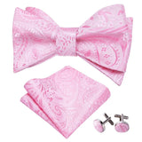 lasanderss.store Rose Nœud papillon en soie pour homme