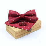 lasanderss.store Rouge-B Nœud Papillon pochette et une paire de bouton manchette