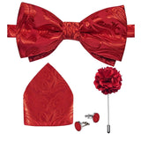 lasanderss.store Rouge Belle ensemble nœud papillon broche pochette bouton