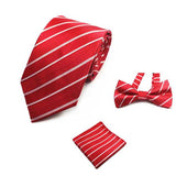 lasanderss.store Rouge/Blanc Cravate avec poche et nœud Papillon pour homme a motif Floral stylé