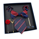 lasanderss.store Rouge/Bleu Ensemble de cravate magnifique avec Coffret cadeau