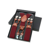 lasanderss.store Rouge Bretelles en cuir pour hommes