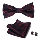 lasanderss.store Rouge Cravate Pochette Nœud Papillon en soie