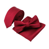 lasanderss.store Rouge Cravate slim Nœud papillon et pochette