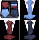 lasanderss.store Rouge-D Ensemble de cravates en soie poche carré de luxe pour hommes 3 pcs