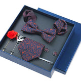 lasanderss.store Rouge Ensemble cravate de mariage 8 pièces