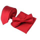 lasanderss.store Rouge Ensemble Cravate slim Nœud papillon et pochette