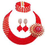 lasanderss.store Rouge Ensembles de bijoux perles