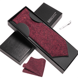 lasanderss.store Rouge Ensembles de cravates avec pinces et mouchoirs