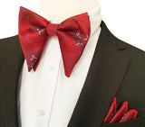 lasanderss.store Rouge Gros nœud papillon et pochette pour homme