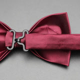 lasanderss.store Rouge Nœud papillon Bordeaux à assortir pochette pour hommes