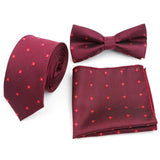 lasanderss.store Rouge Nœud Papillon et Mouchoir Cravate 3PCS