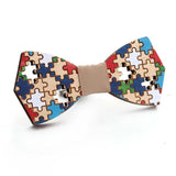lasanderss.store Rouge Nœud papillon puzzle en bois pour hommes