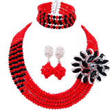 lasanderss.store Rouge/Noir Ensembles de bijoux perles