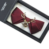 lasanderss.store Rouge/Or Nœud papillon Luxueux pour homme