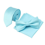 lasanderss.store Turquoise Cravate slim Nœud papillon et pochette