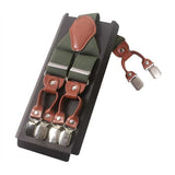 lasanderss.store Vert Bretelles en cuir marron Vintage, 6 Clips