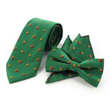 lasanderss.store Vert Cravate et Nœud Papillon en soie motif arbre de noël