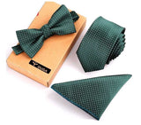 lasanderss.store Vert Cravate fine nœud Papillon et mouchoir 3 Pcs
