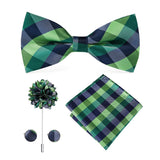 lasanderss.store Vert Cravate nœud papillon en soie pour mariage 4 Pcs