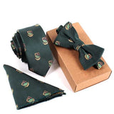 lasanderss.store Vert Cravate Nœud Papillon et Mouchoir belle ensemble pour homme