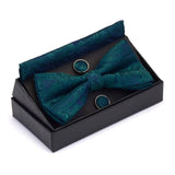 lasanderss.store Vert Cravate papillon mouchoir boutons de manchette mode hommes