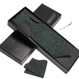 lasanderss.store Vert Ensembles de cravates avec pinces et mouchoirs