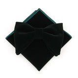 lasanderss.store Vert Grand nœud papillon et pochette en velours pour hommes