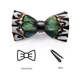 lasanderss.store Vert nœud papillon plumes avec coffret cadeau