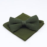 lasanderss.store Vert nœuds papillon et pochette tricoté