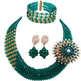 lasanderss.store Vert/Or Ensembles de bijoux perles
