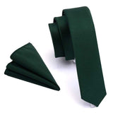 lasanderss.store Vert Slim cravate 4cm avec mouchoir