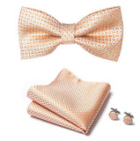 lasanderss.store Vêtements et accessoires Beige Nœud Papillon pochette assortie bouton de manchette