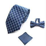 lasanderss.store Vêtements et accessoires Bleu/Bleu Cravate nœud Papillon et pochette