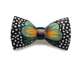 lasanderss.store Vêtements et accessoires Noir coffret nœud-papillon en cuir et plume