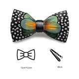 lasanderss.store Vêtements et accessoires Noir coffret nœud-papillon en cuir et plume