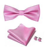 lasanderss.store Vêtements et accessoires Rose Nœud Papillon pochette assortie bouton de manchette