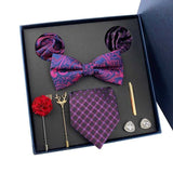 lasanderss.store Vêtements et accessoires Violet/Rouge Coffret cravate 8 pcs pour homme