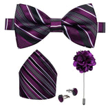 lasanderss.store Violet Belle ensemble nœud papillon broche pochette bouton