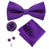 lasanderss.store Violet Broche Pochette nœud papillon en soie pour mariage 4 Pcs