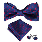 lasanderss.store Violet Cravate nœud papillon et pochette en soie pour hommes