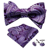 lasanderss.store Violet Nœud papillon en soie pour homme