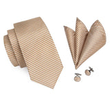 Cravate Beige en soie pour hommes 3pcs
