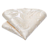 Cravate de mariage en soie avec épingle à col couleur Ivoire