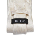 Cravate de mariage en soie avec épingle à col couleur Ivoire