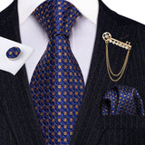 Fashion cravate pour hommes à rayures dorées en soie